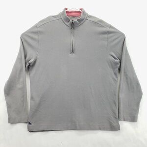 Untuckit Sweater Mens L Gray Stretch Fleece Mock Neck Classic 1/4 Zip Pullover